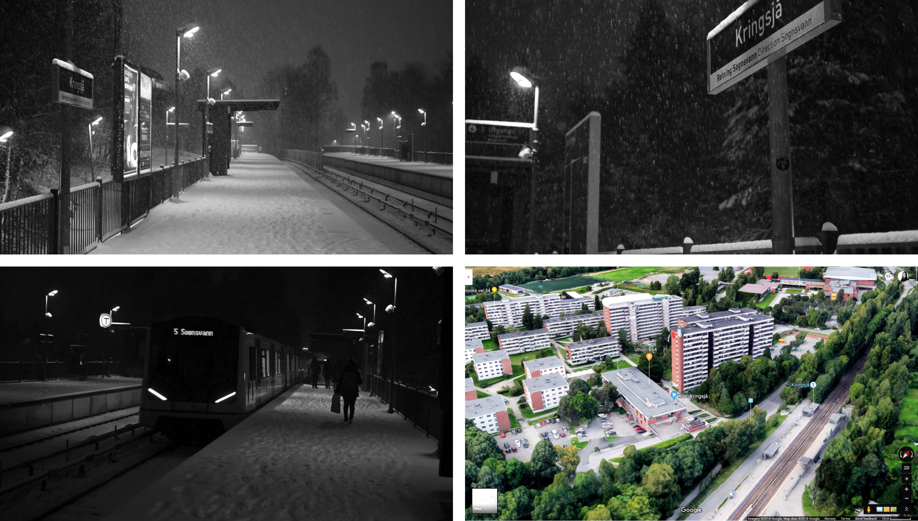 An image grid showing the context of the Kringsjå student village in Oslo.