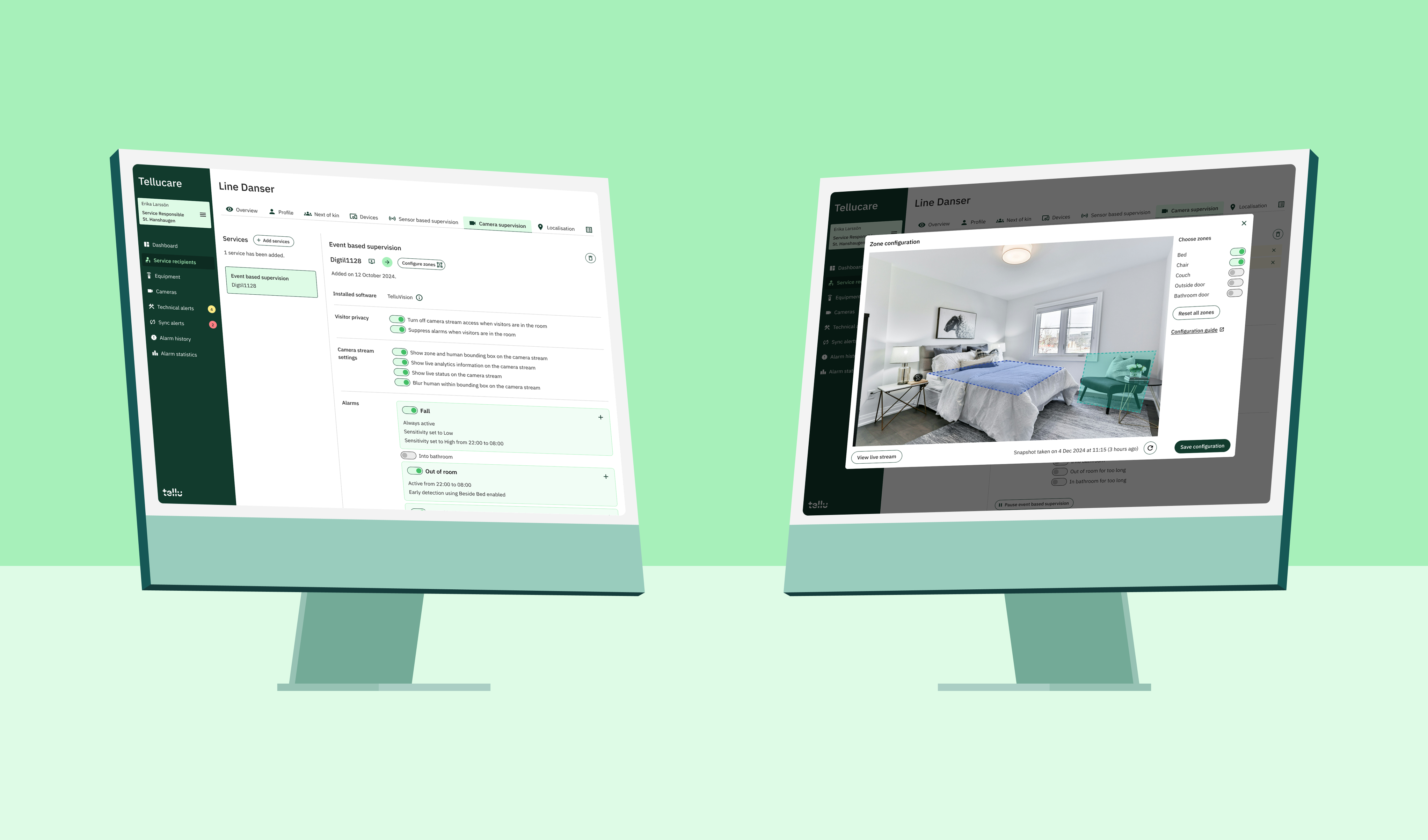 Screenshots showing the far future state of the digital supervision product.