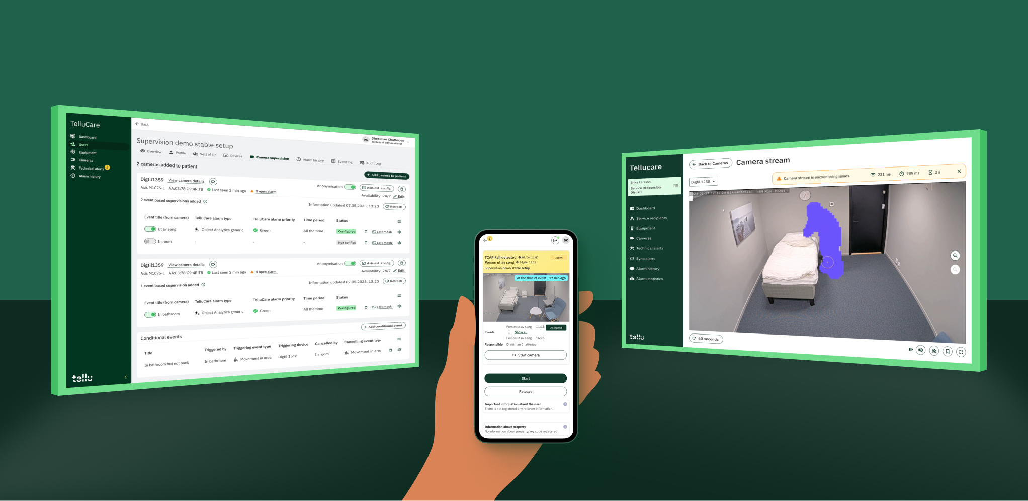 Screenshots showing the intermediate future state of the digital supervision product.